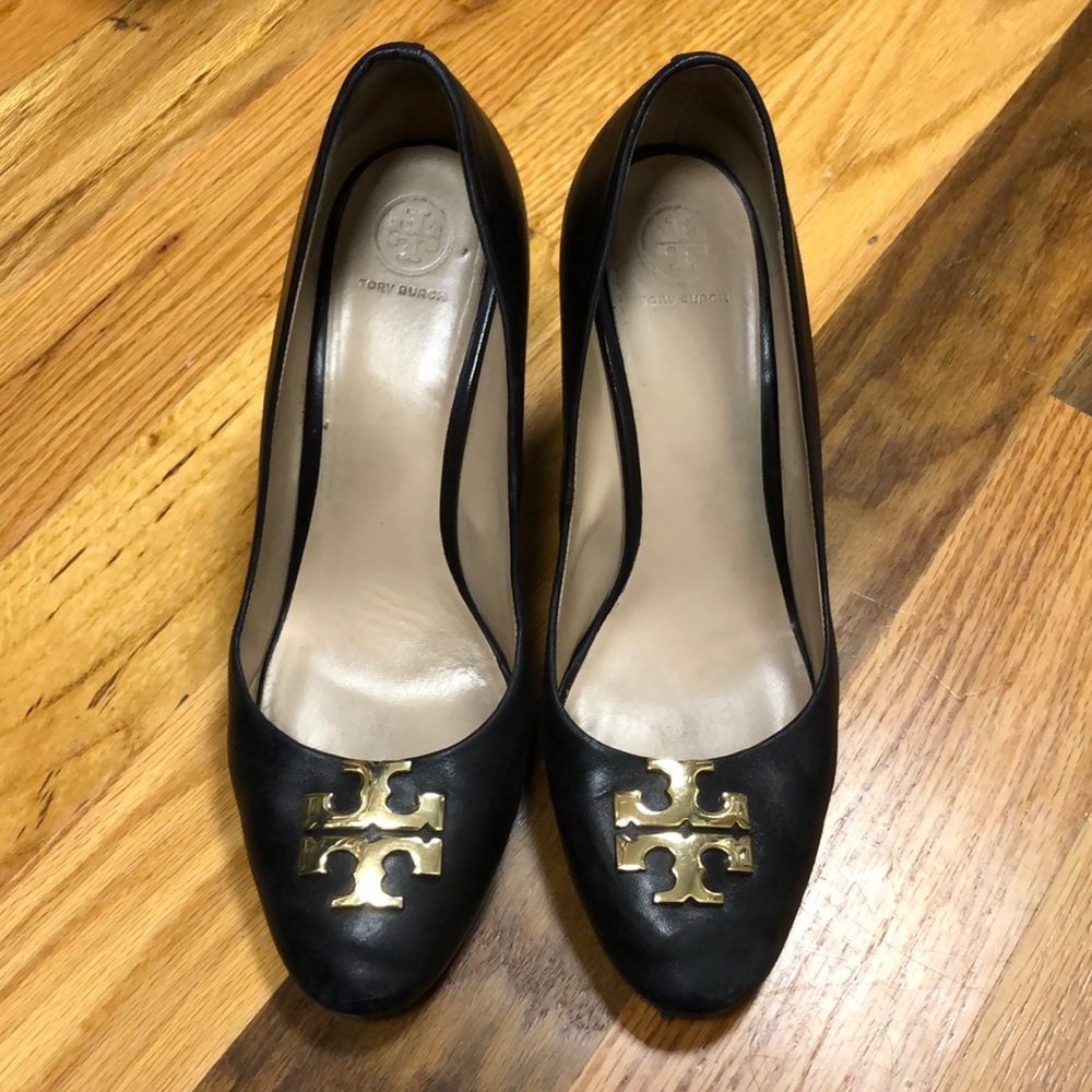Tory Burch Black Heels Wedges